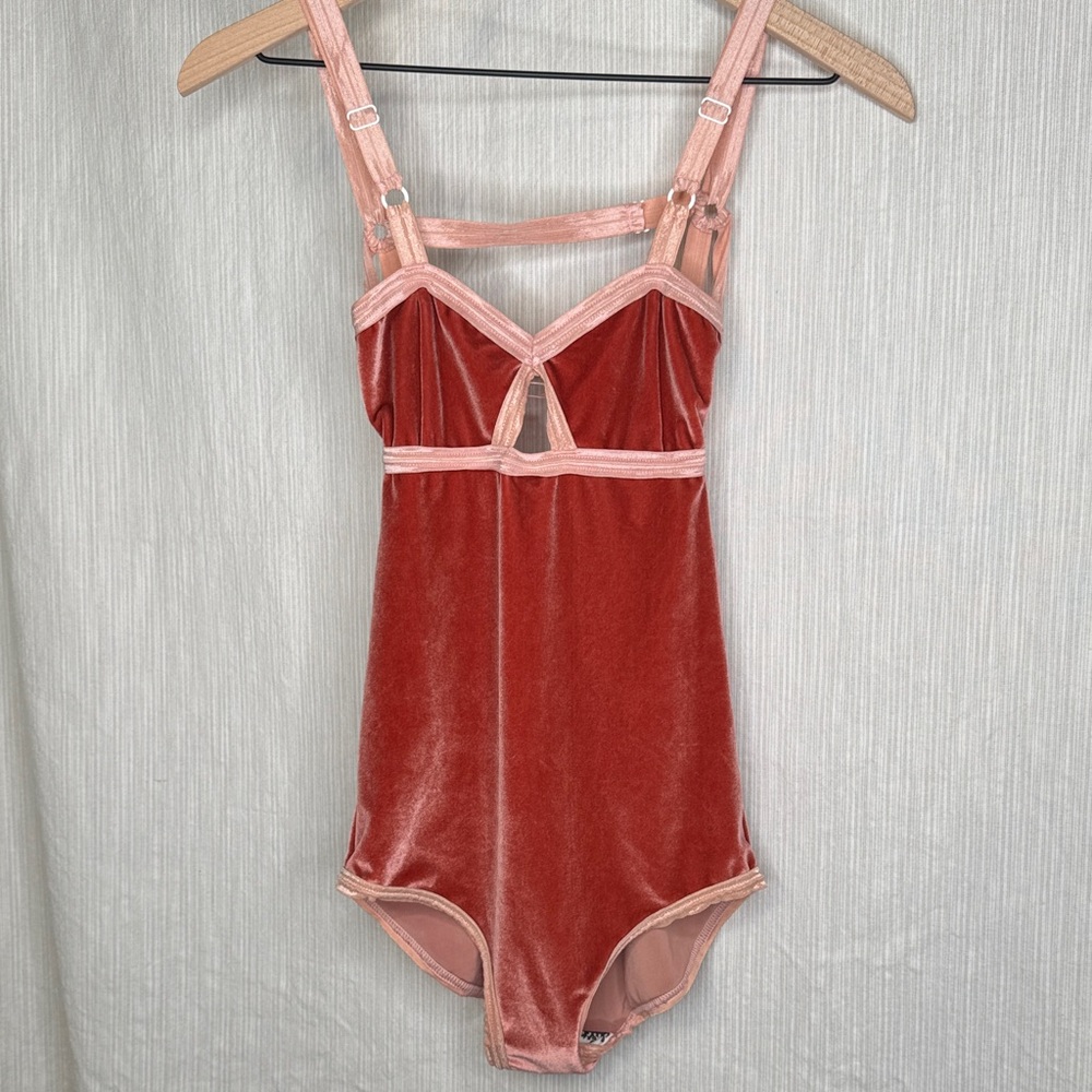 Solstice Intimates Pink/Copper Velvet Bodysuit
